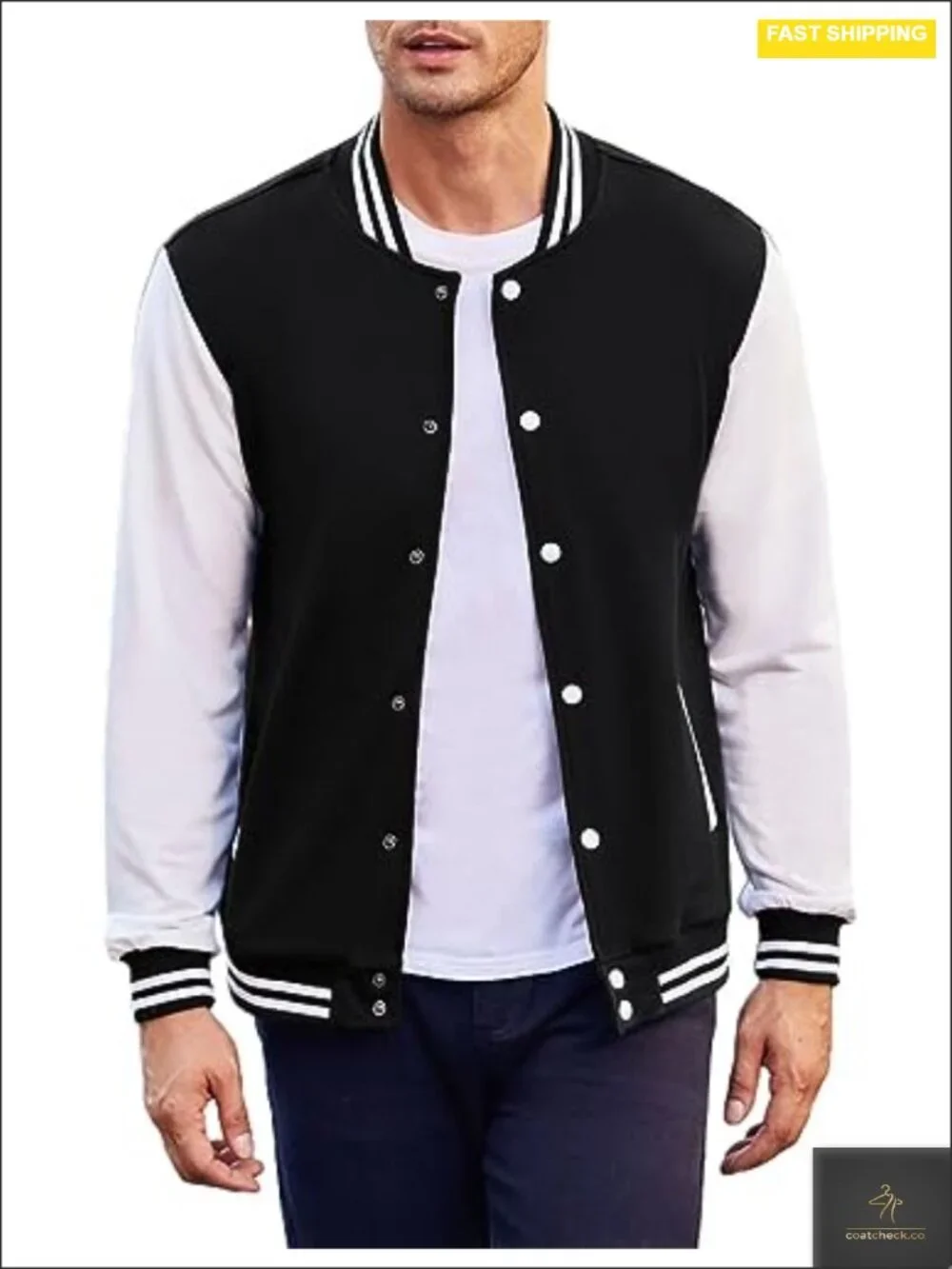 Slim Fit Cotton Varsity Letterman Baseball Bomber Jacket